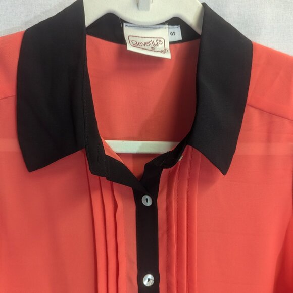 NWT Beverly's Size Small Sleeveless Button-Down Tunic  Orange and Black - Picture 9 of 14